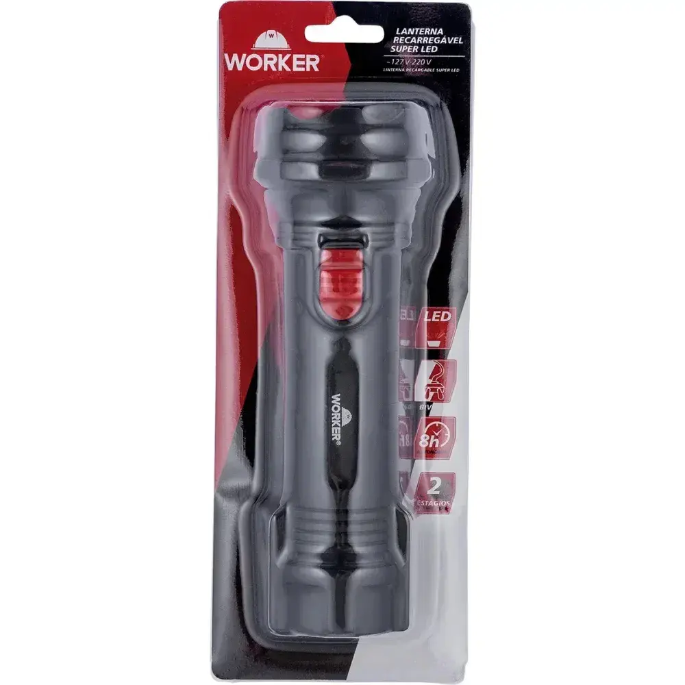 Lanterna recarregável super led bivolt Worker — fotografia 4