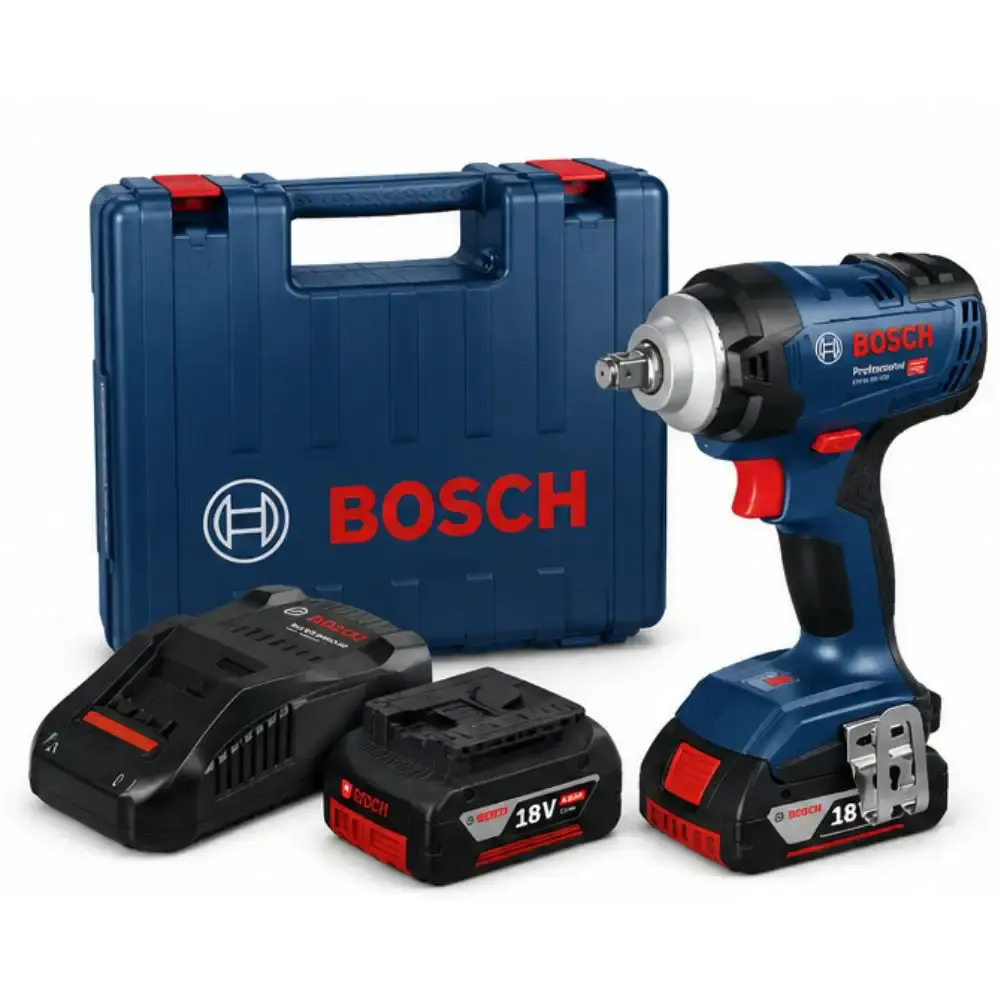 Chave de impacto a bateria 18V 400 nm 1/2 POL com 2BAT e carregador 220V GDX18V-400 Bosch — fotografia de referência