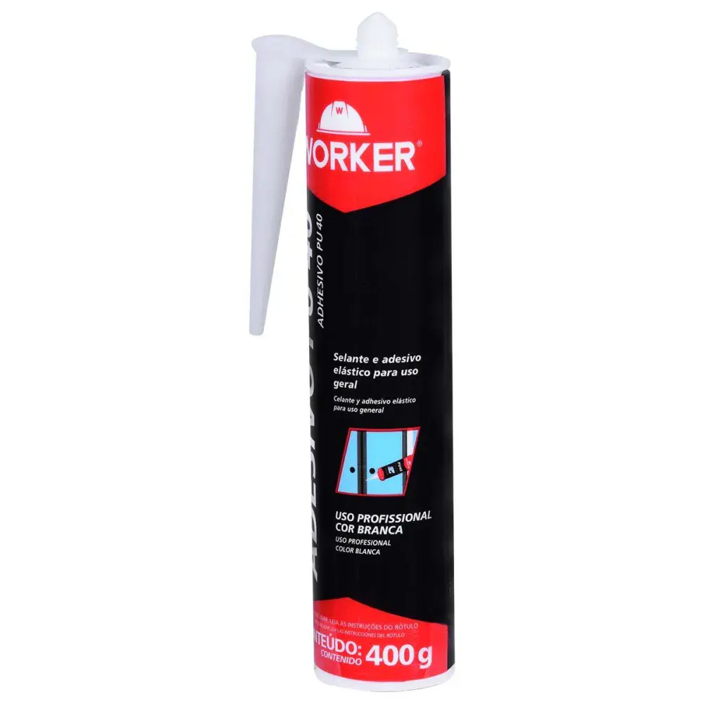 Adesivo poliuretano PU40 400G branco Worker — fotografia 3
