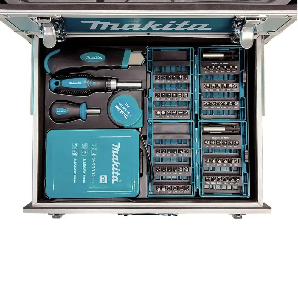 Parafusadeira furadeira impacto bateria 18V com carregador e maleta 96PÇS DHP490WVX3 Makita — fotografia 5