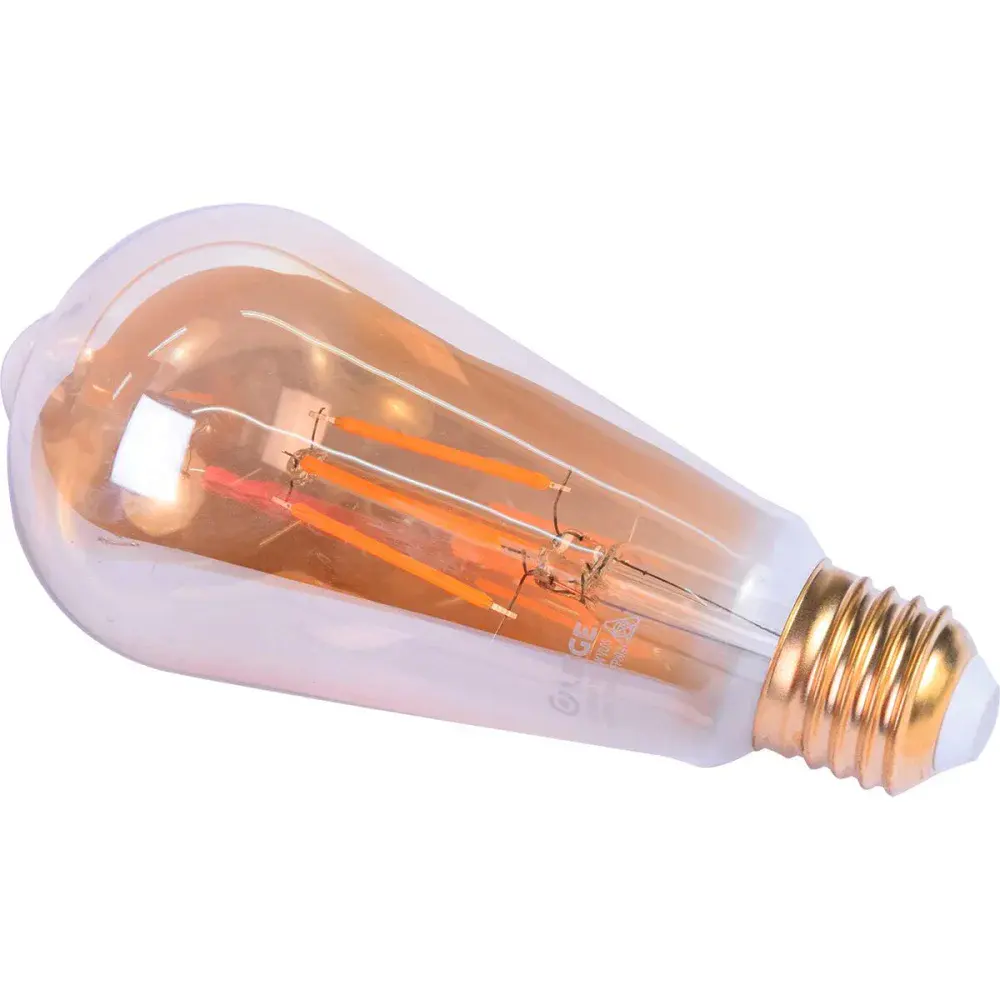 Lâmpada de led filamento vintage âmbar ST64 E27 4W bivolt Liege — fotografia 3