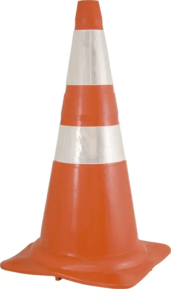 Cone 75CM branco/laranja padrao abnt Plastcor — fotografia 2