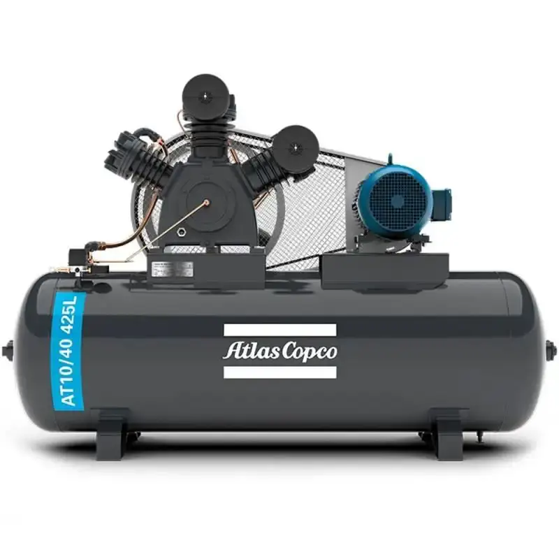 Compressor de ar 40 pés 10.0 HP 425 litros 3 pistões 175 libras trifásico Atlas copco