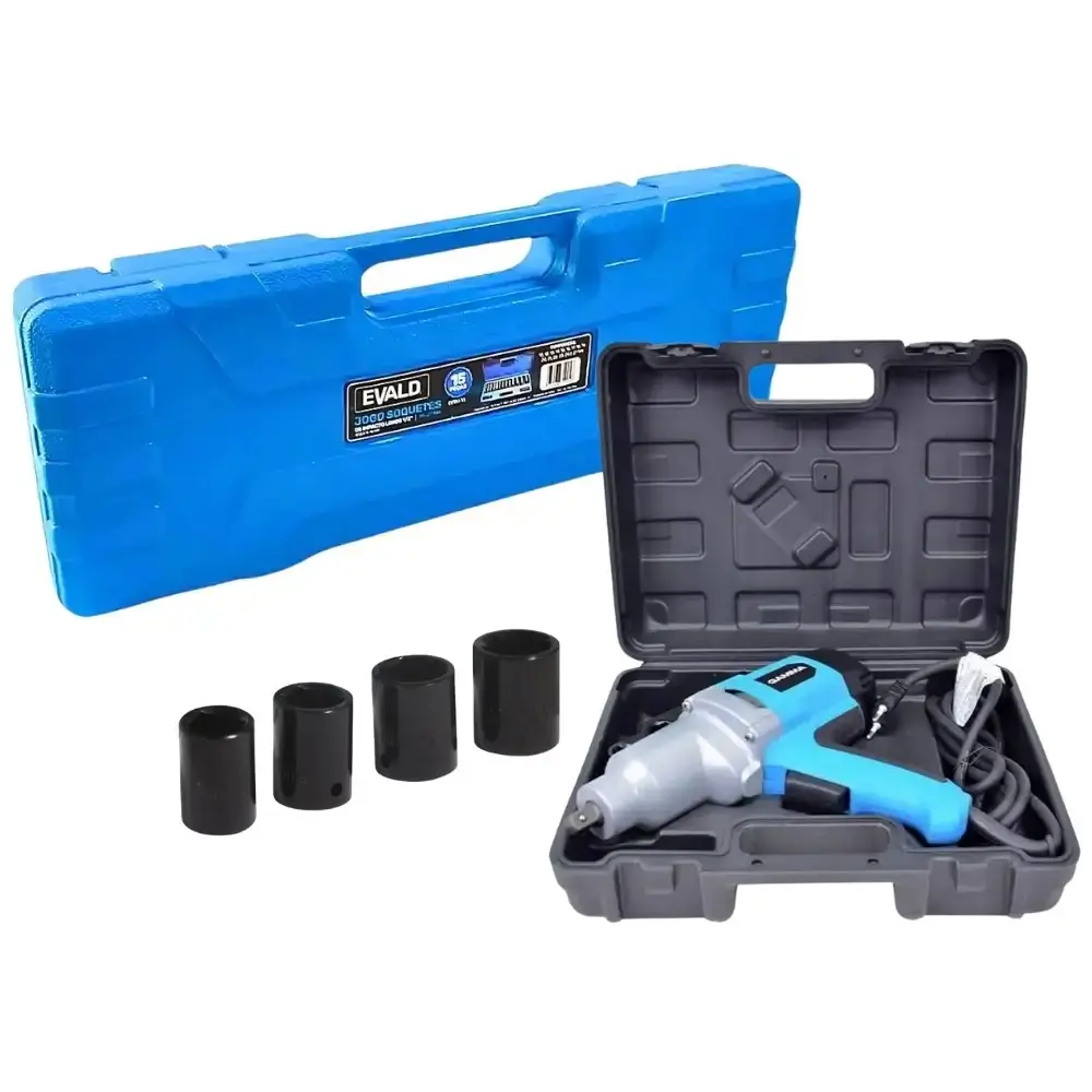 Chave de impacto 1/2 POL 900W Gamma com jogo soquetes 10-27 MM 15 peças evald — fotografia 3