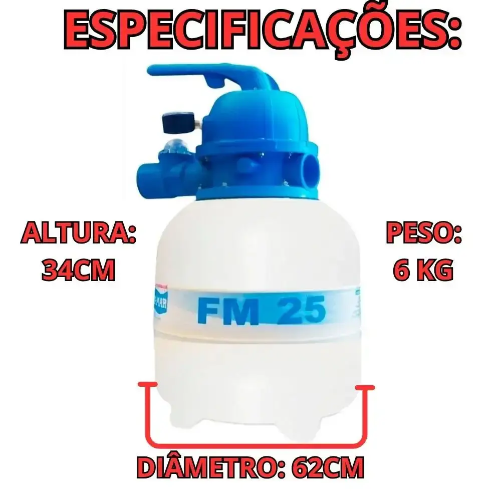 Filtro para Piscinas até 19 Mil Litros FM25 FILTER-SODRAMAR — fotografia 4