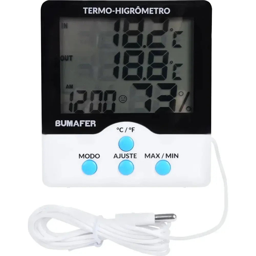 Termo higrômetro digital de temperatura e umidade 1,5M Bumafer — fotografia 6