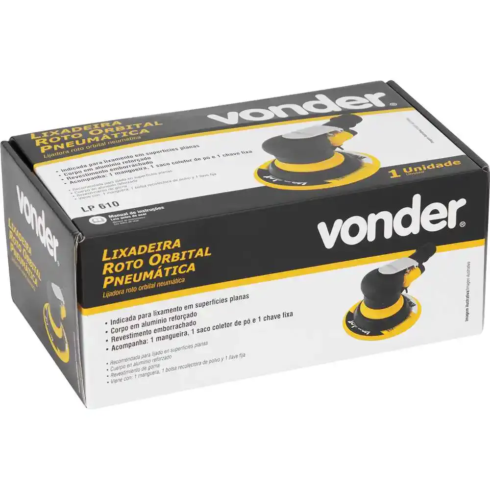 Lixadeira roto orbital pneumática LP 610 Vonder — fotografia 3