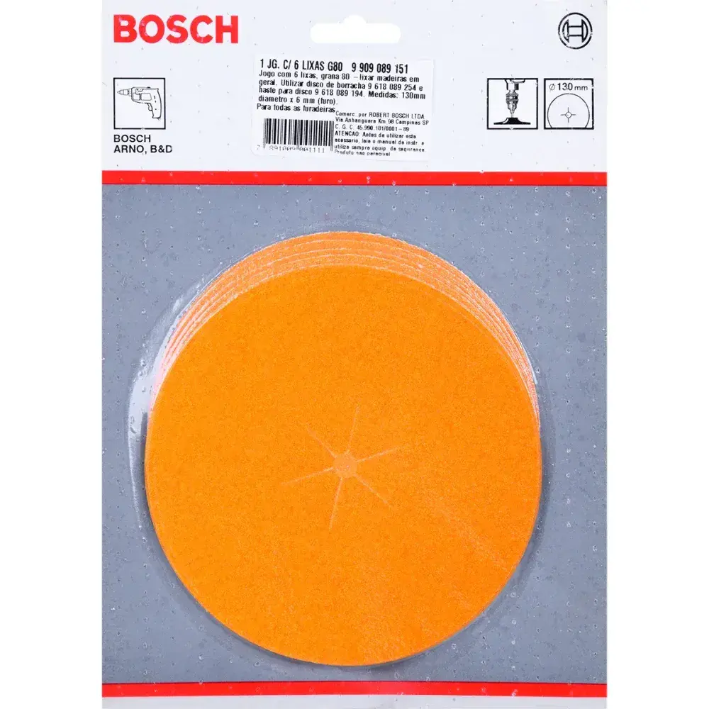 Jogo de lixa 130X6MM grão 80 Bosch — fotografia 6