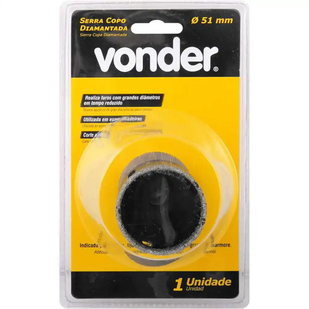 Serra copo diamantada 51MM para esmerilhadeira Vonder — fotografia 3