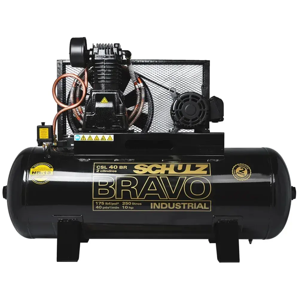 Compressor de ar 40 pés 250L bravo csl 220/380V Schulz — fotografia 6