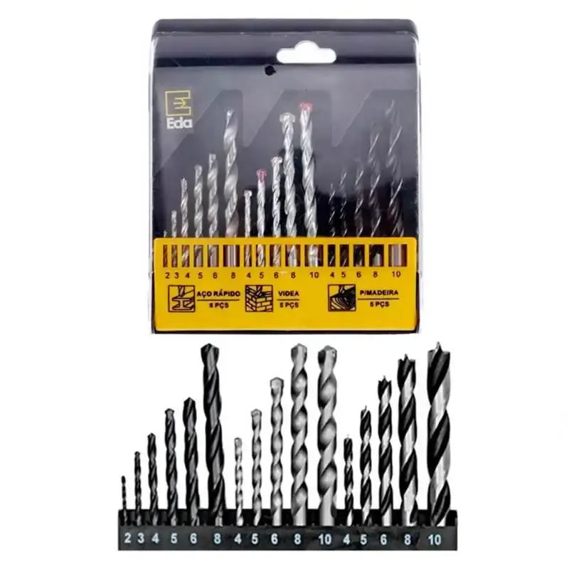 Jogo de brocas combinadas kit com 16 peças 9TG Eda — fotografia 3