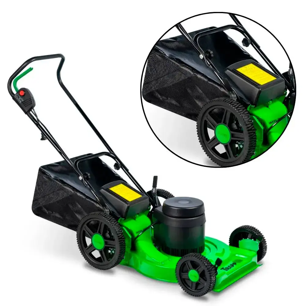 Cortador de grama elétrico 2,0 CV 2500W recolhedor roda alta RM-80E Trapp 110 V — fotografia 2