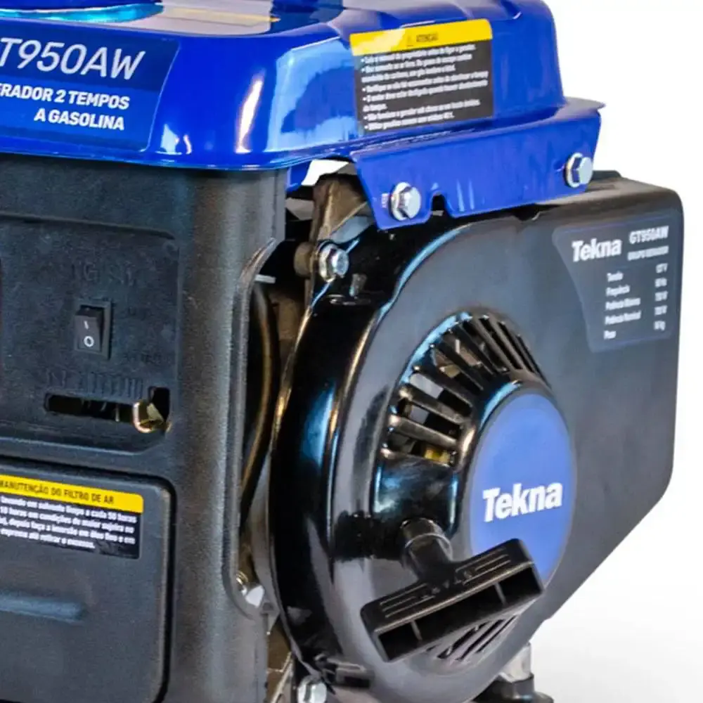Gerador de energia à gasolina 2T GT950AW monofásico 750W Tekna 110V — fotografia 3