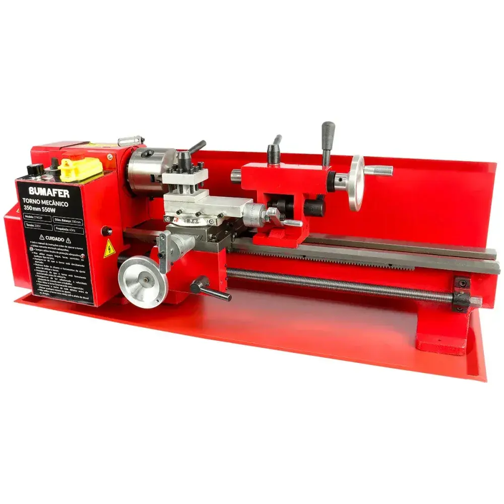 Torno mecânico em aço TMB-350 350MM 550W 220V Bumafer — fotografia 7