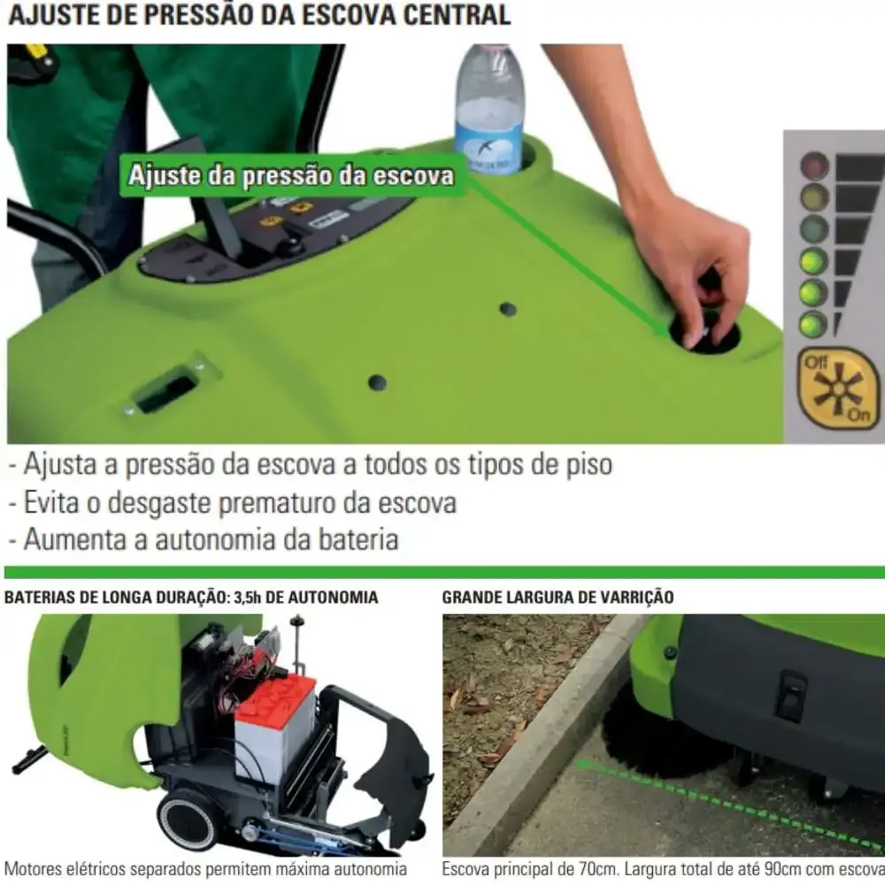 Varredora de pisos a bateria 24V com aspiração 712ET IPC — fotografia 2