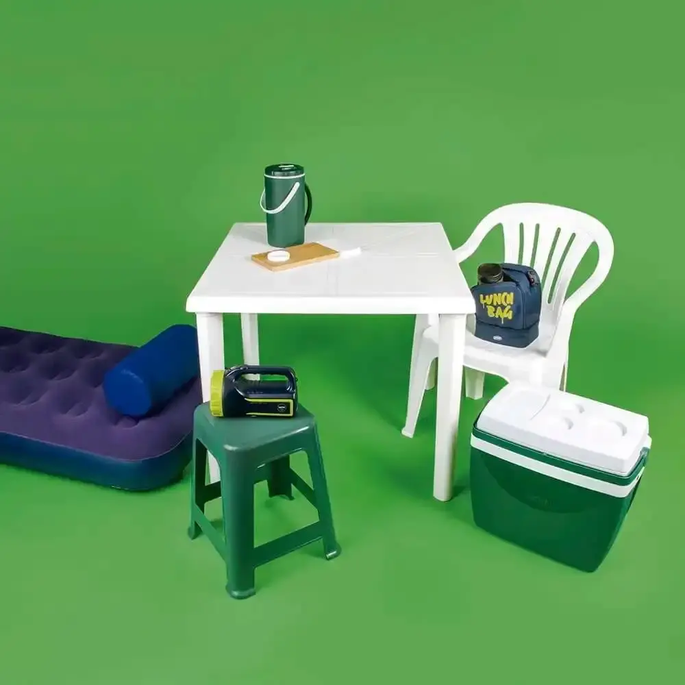 Mesa Plástica Quadrada 71 x 62cm Desmontável Branca MOR — fotografia 6