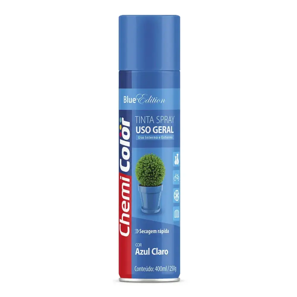 Tinta spray uso geral 400ML/250G azul claro Chemicolor — fotografia 2