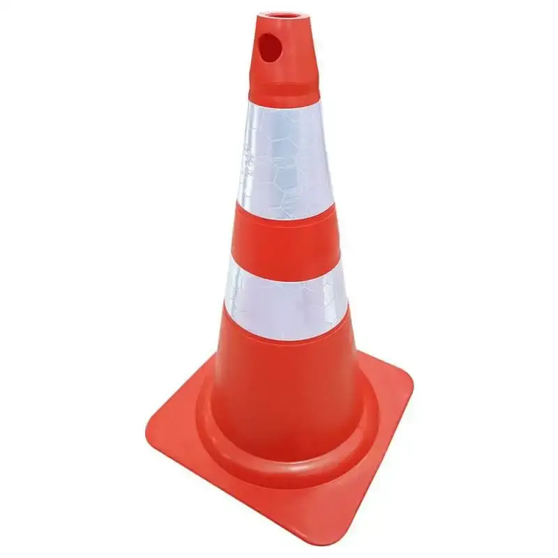 Sinalizador cônico 75CM laranja e branco 700.00503 Plastcor