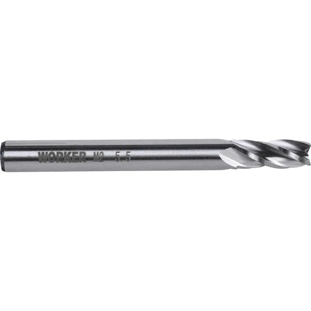 Fresa de topo reto aço rápido 5,5MM haste 6MM Worker