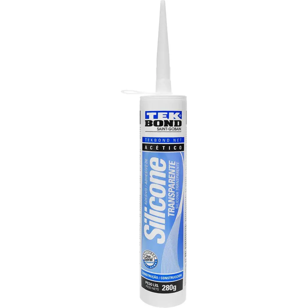Silicone acetico transparente 280G Tekbond — fotografia de referência