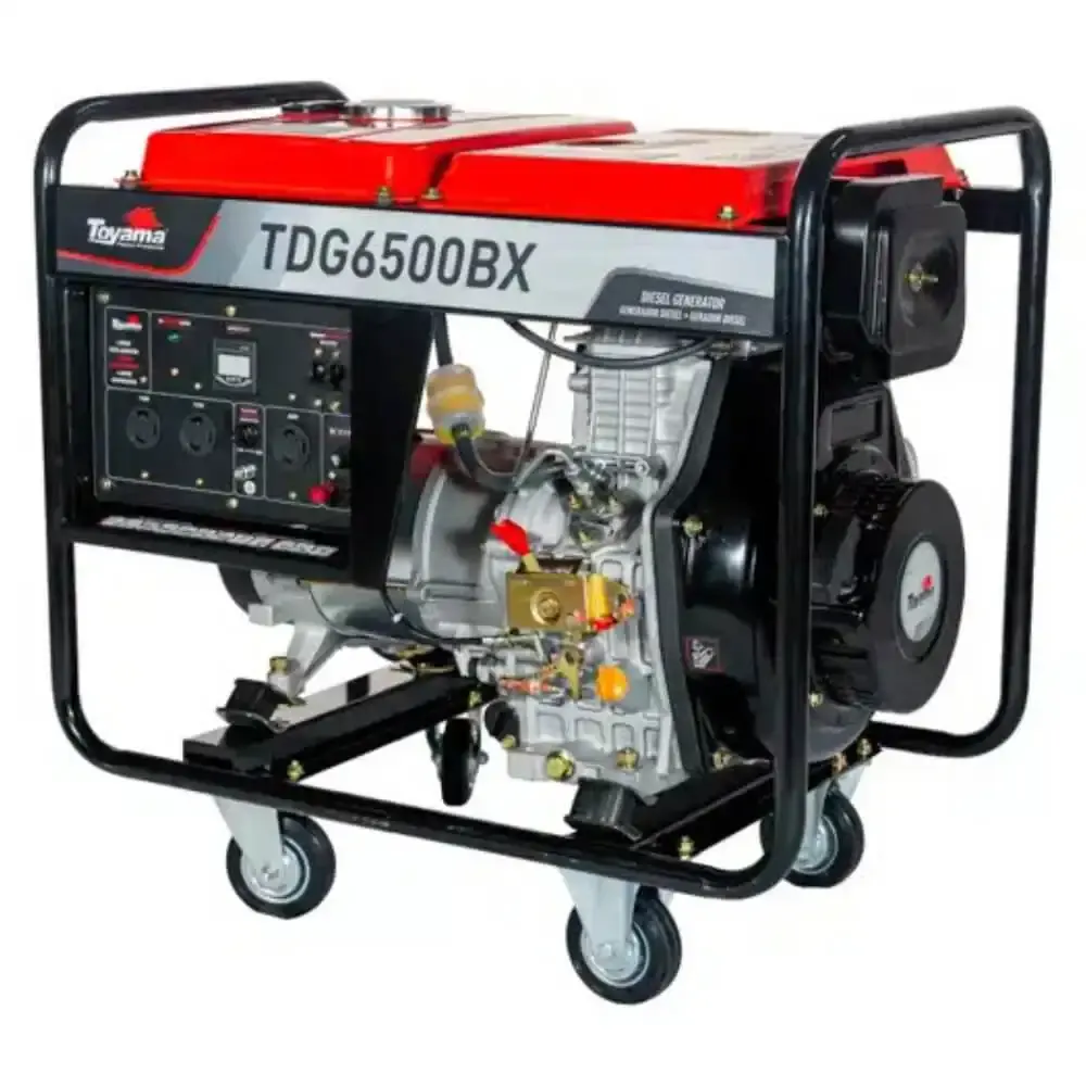 Gerador energia diesel 5,5 KVA partida manual bivolt 115/230V 406CC TDG6500BX Toyama — fotografia de referência