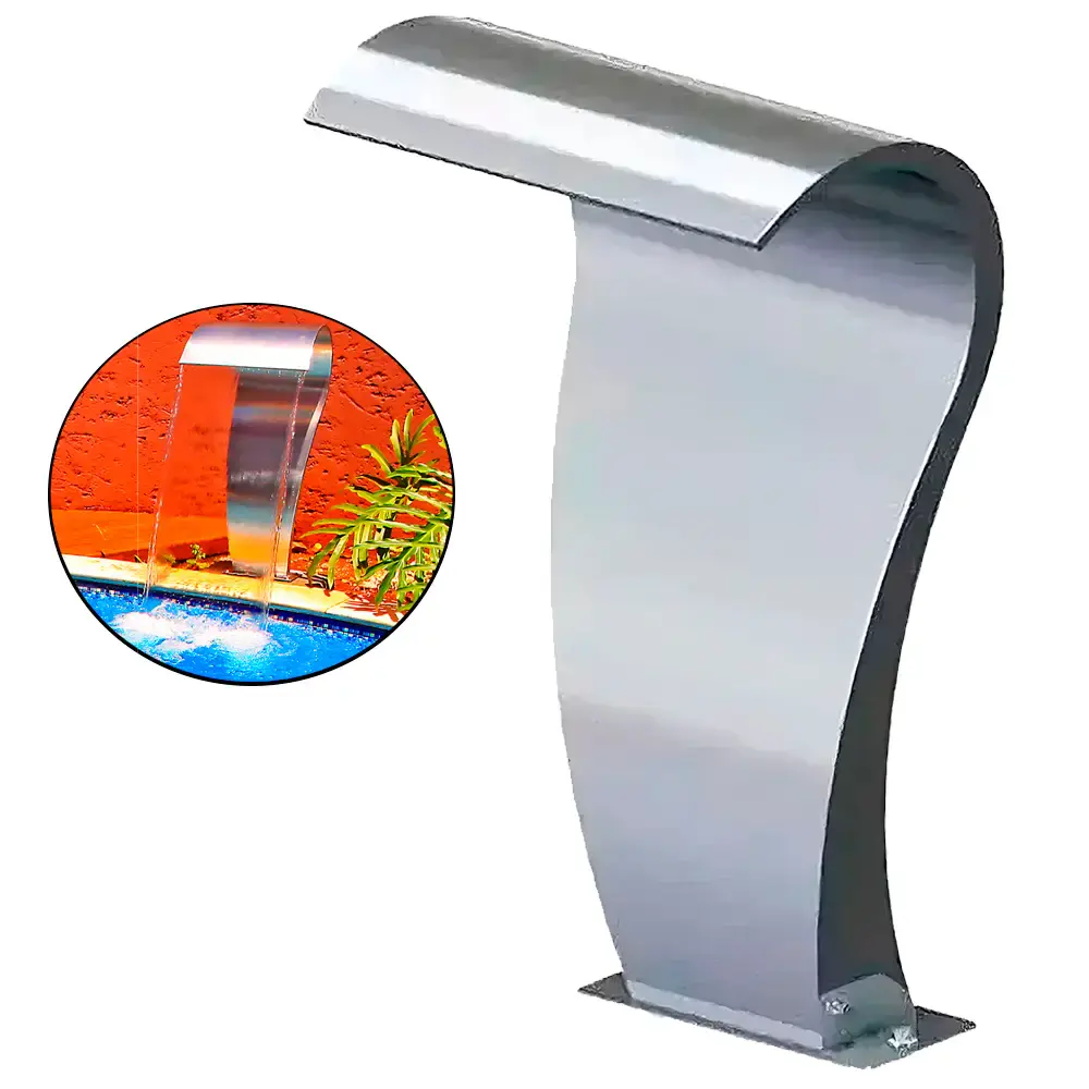 Cascata para piscina em inox canyon pratic JR 019298 Sodramar — fotografia de referência