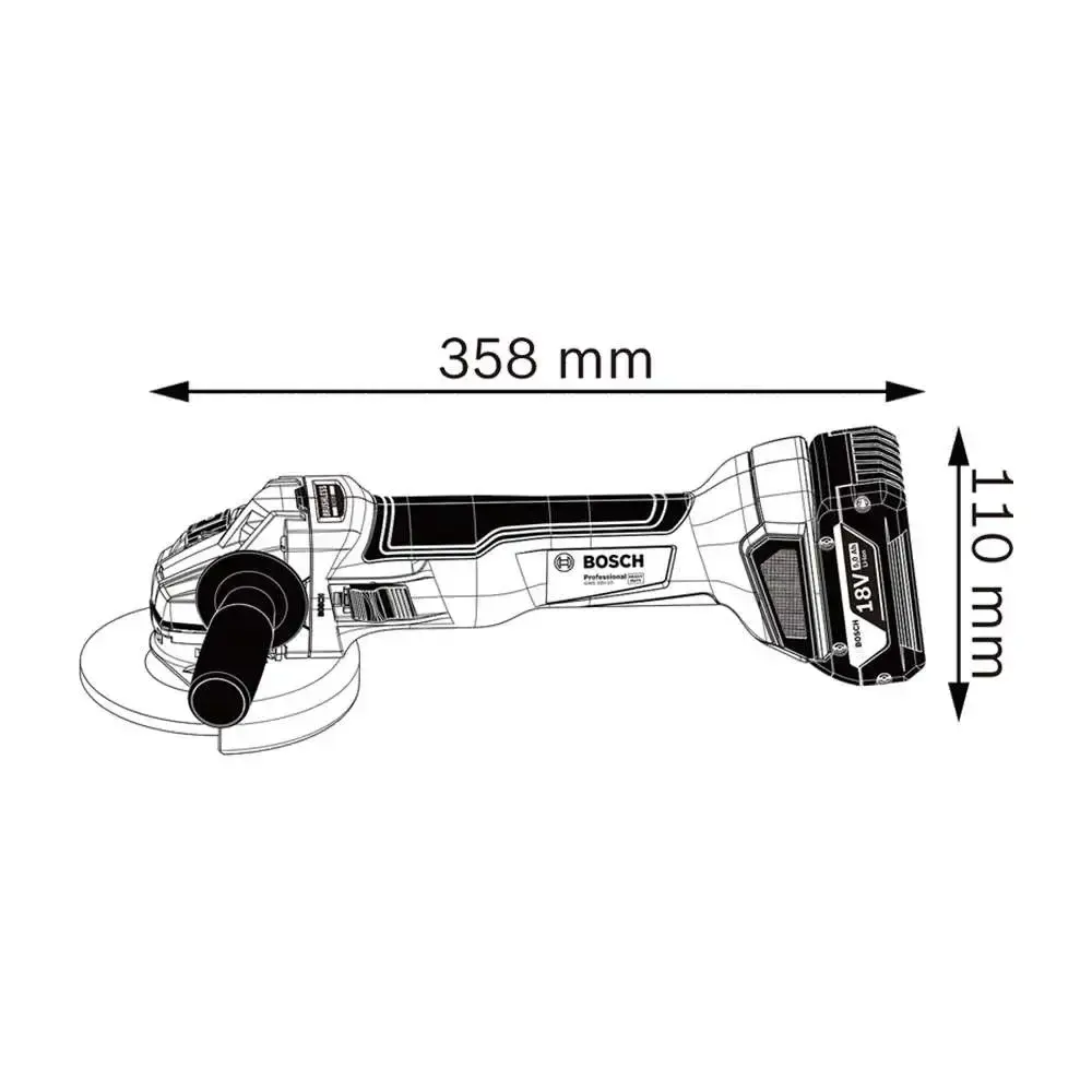 Esmerilhadeira angular 5 POL GWS18V-10 com bateria 18V Bosch — fotografia 4