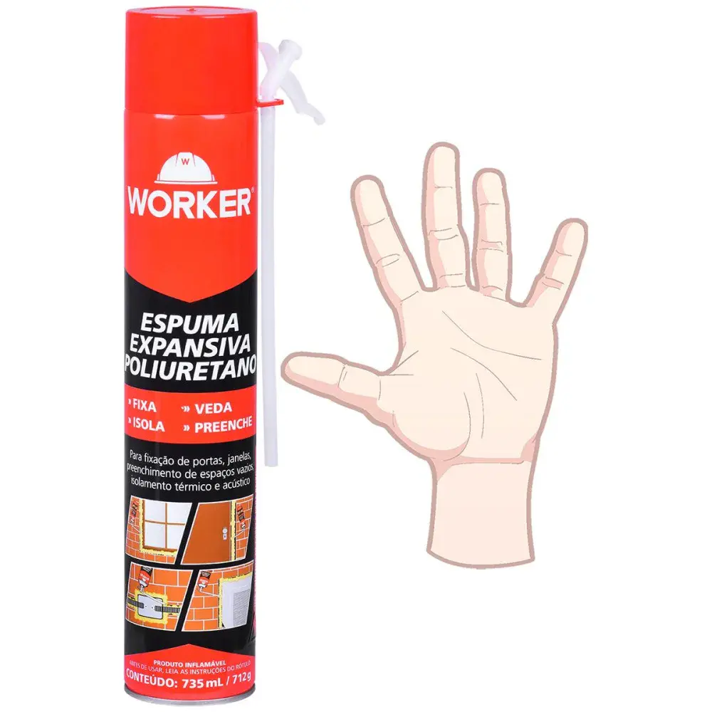 Espuma expansiva poliuretano 735ML/712G Worker — fotografia 5