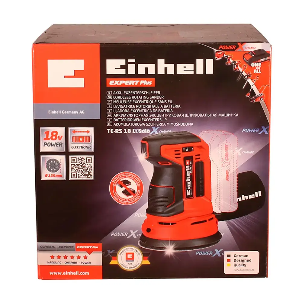 Lixadeira roto orbital 18V 5 polegadas sem bateria te-rs 18 LI solo Einhell — fotografia 7