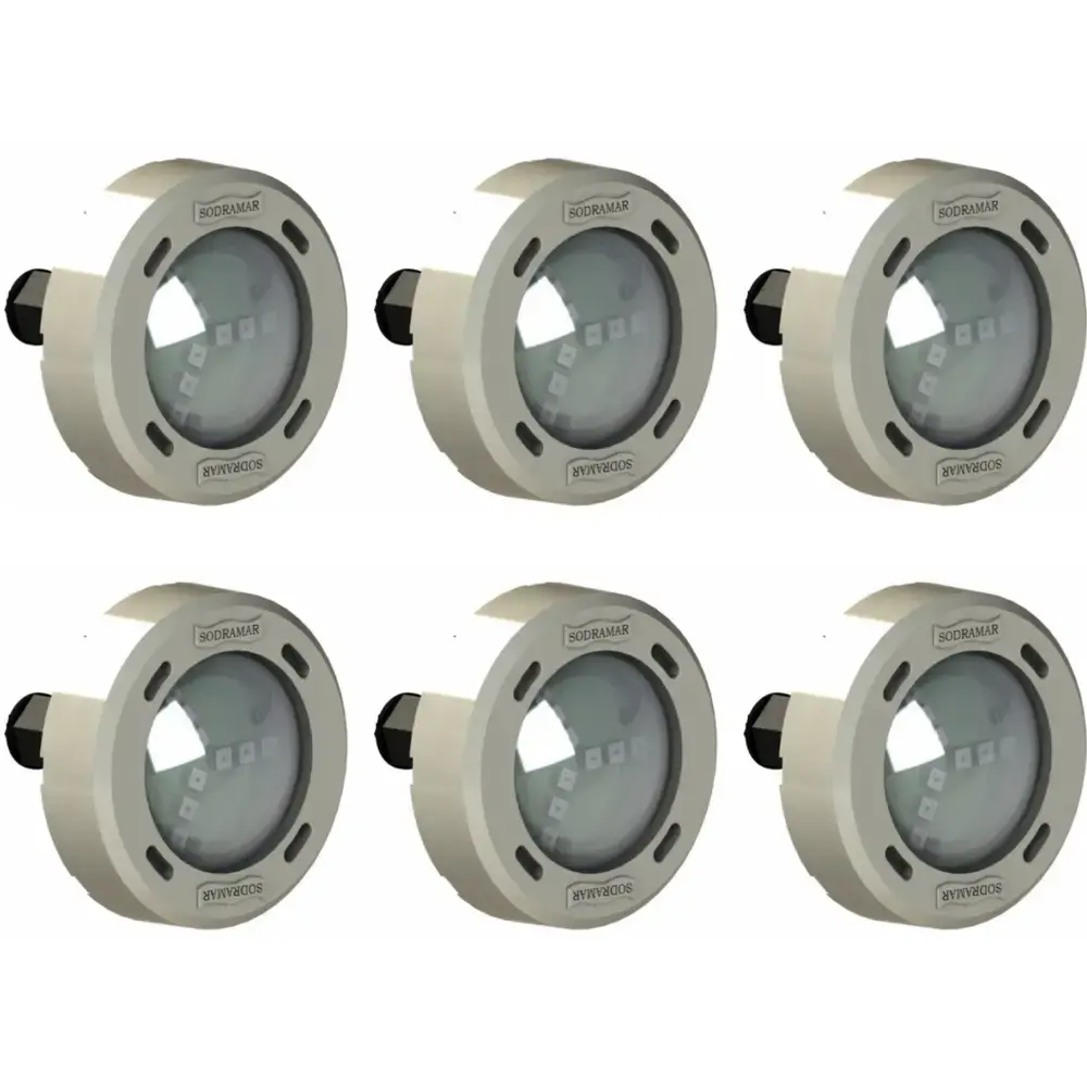 Refletor LED RGB 9w para Piscina até 25 m² 6 Unidades SODRAMAR — fotografia de referência
