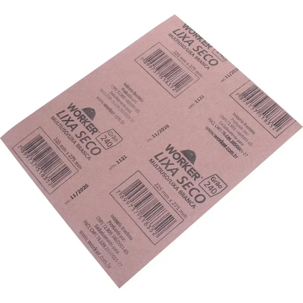 Lixa seco GR240 225MM x 275MM Worker — fotografia 4