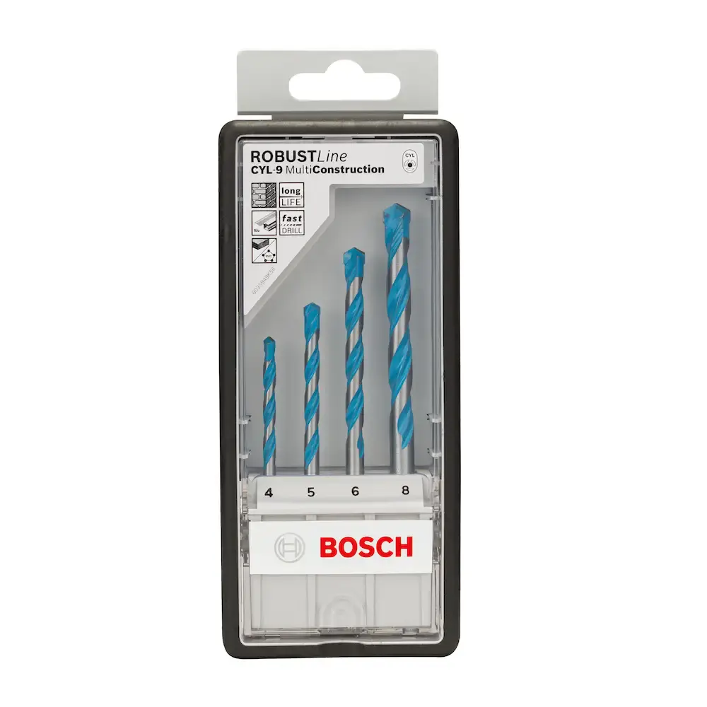 Jogo de Brocas Multi Construction CYL-9 de 4.0 á 8.0 MM Kit c/ 4 Peças 2607018285000 BOSCH — fotografia de referência