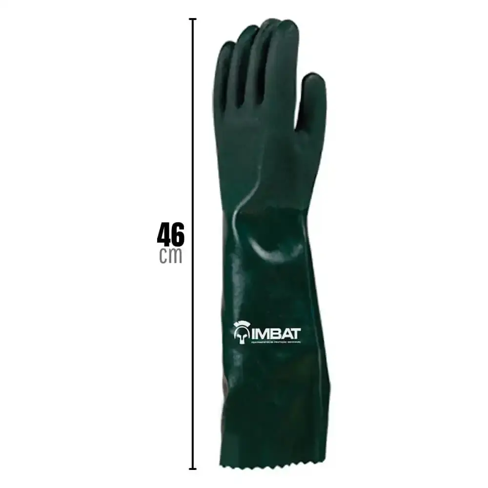 Luva de PVC palma áspera 46CM verde T9 LV-PVC46-9 Imbat — fotografia 4