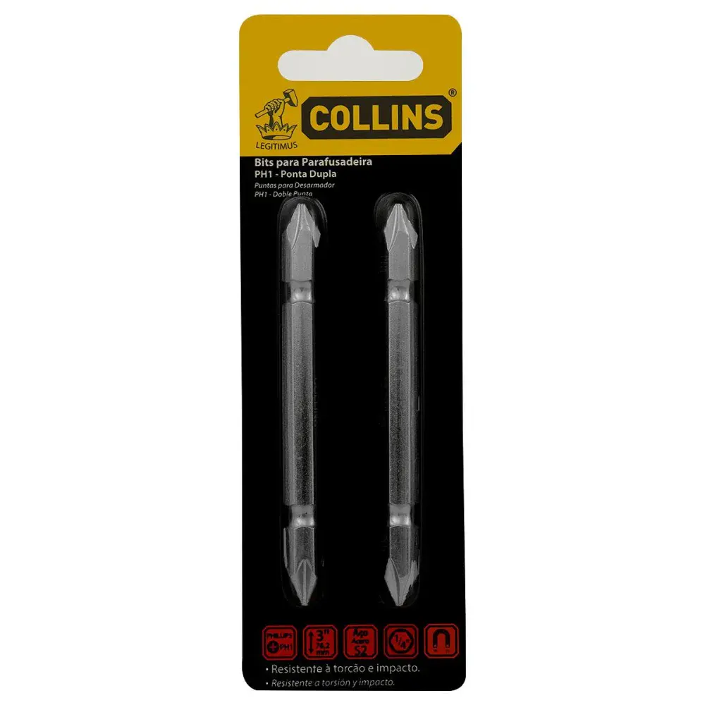 Bits parafusadeira PH1 ponta dupla 2 un 1/4 3COLLINS Collins — fotografia de referência