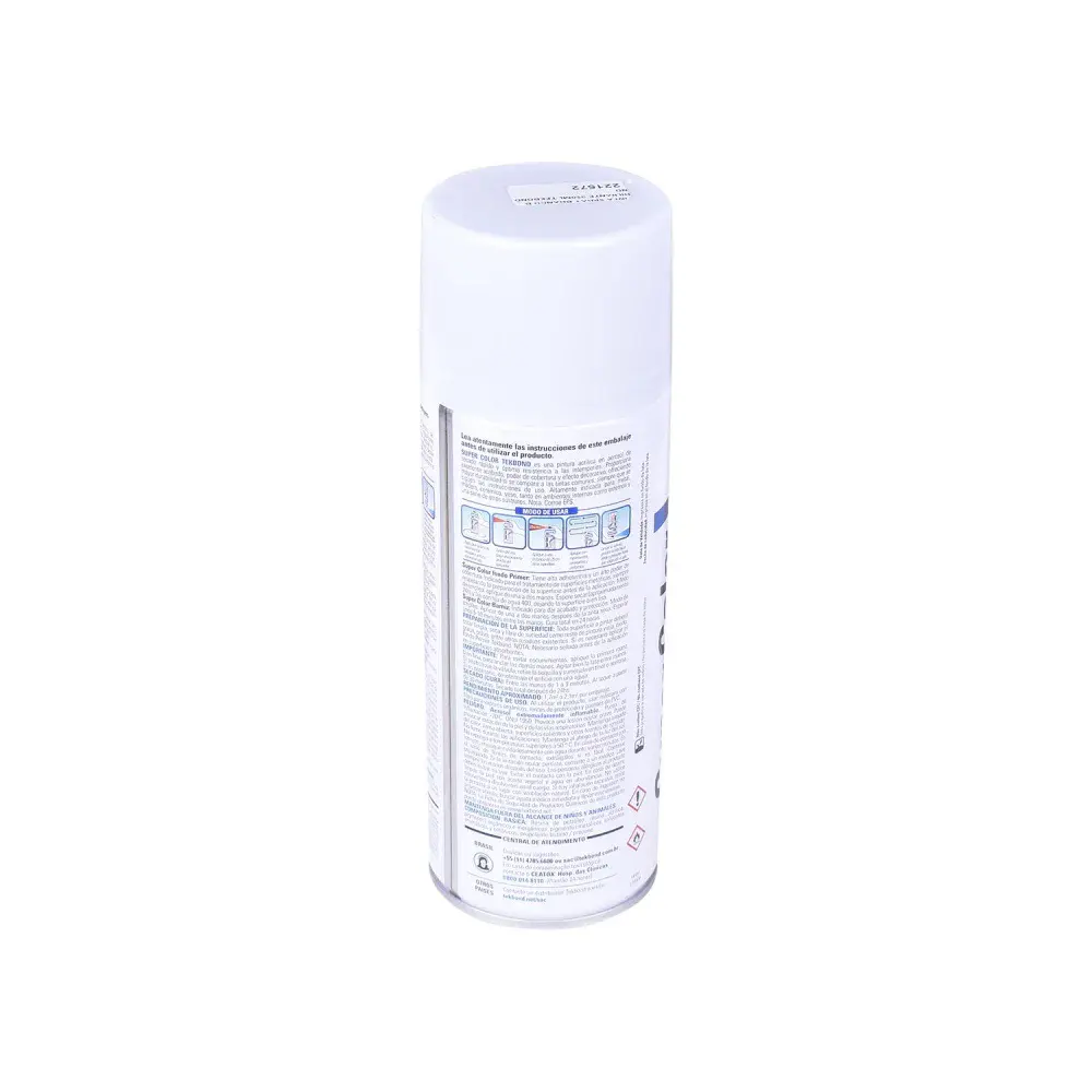 Tinta spray uso geral branco brilho 350ML Tekbond — fotografia 2