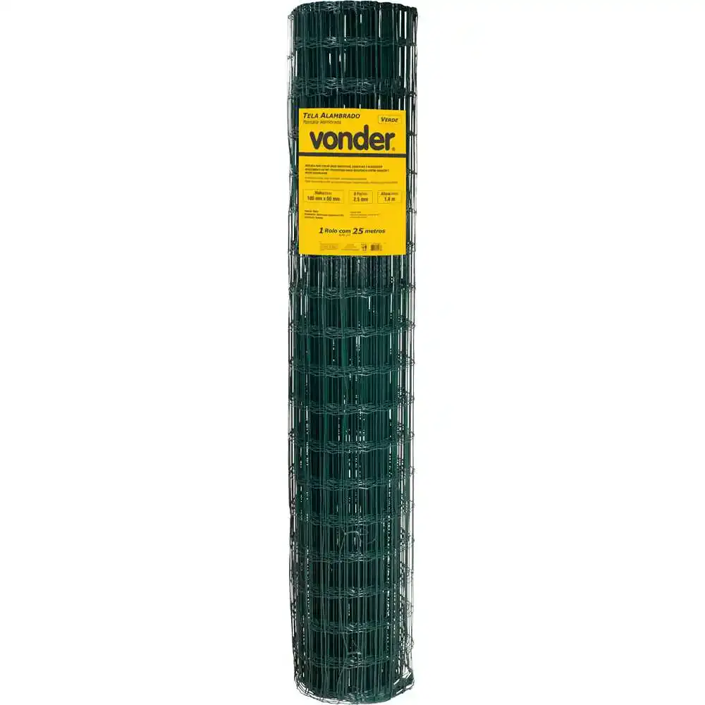 Tela Soldada Alambrado Verde 2,5mm 10 x 5cm Rolo 25M VONDER-8067018105 — fotografia 3