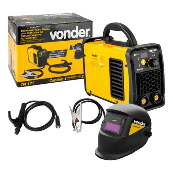 Inversora de solda IM125 120A c/mascara automatica - Vonder — fotografia de referência