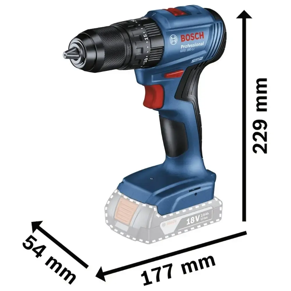 Parafusadeira de impacto 65NM brushless com 2 baterias 4,0AH carregador bivolt e estojo 15 peças Bosch — fotografia 6