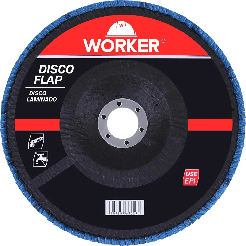 Disco flap inox 4.1/2” grão 80 reto 27 Worker — fotografia 6