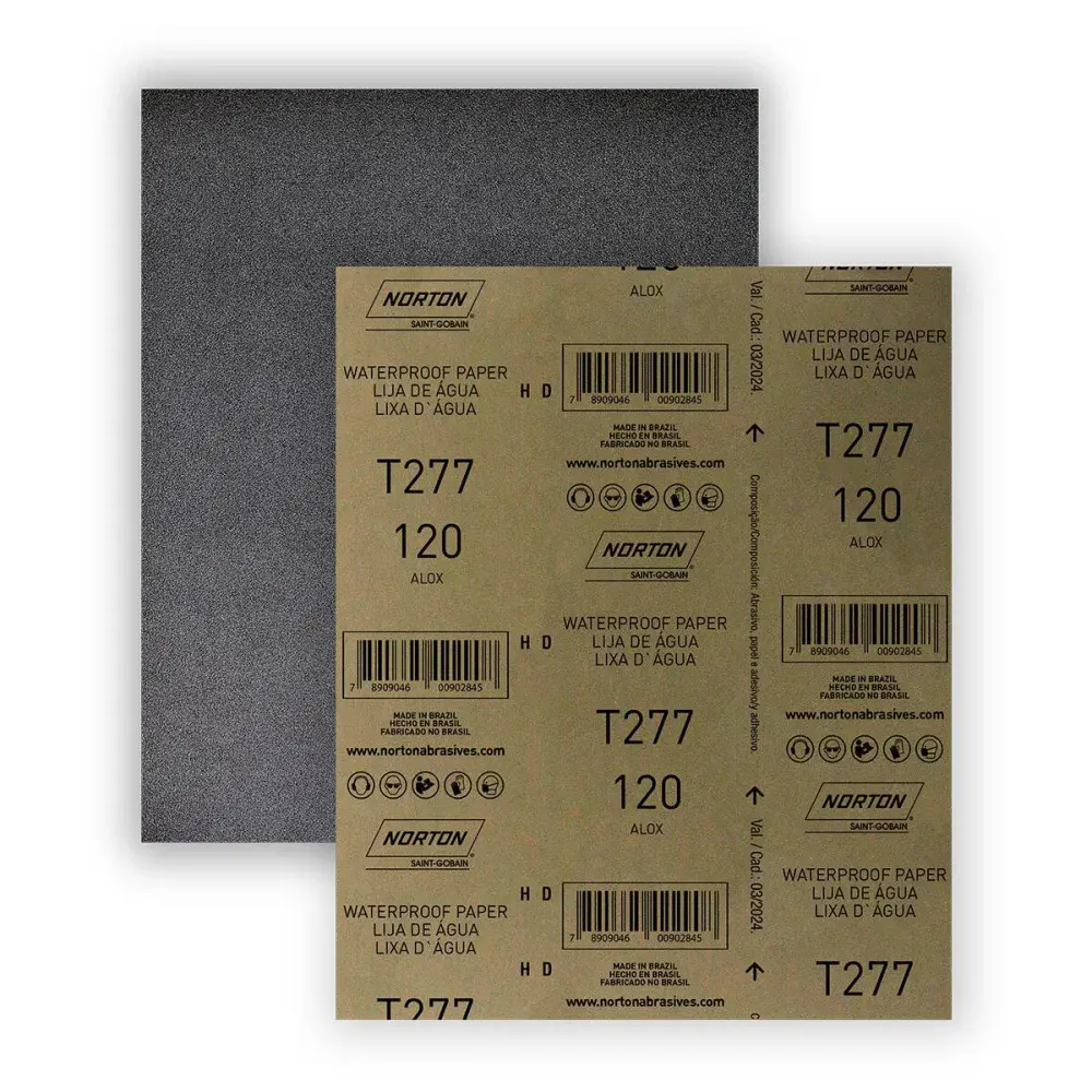 Folha de lixa de água T277 G120 230X280MM Norton — fotografia 3