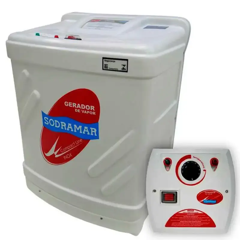 Gerador de Vapor Inox para Sauna 15.0Kw 220V Trifásico c/ Quadro Anlógico SODRAMAR — fotografia de referência