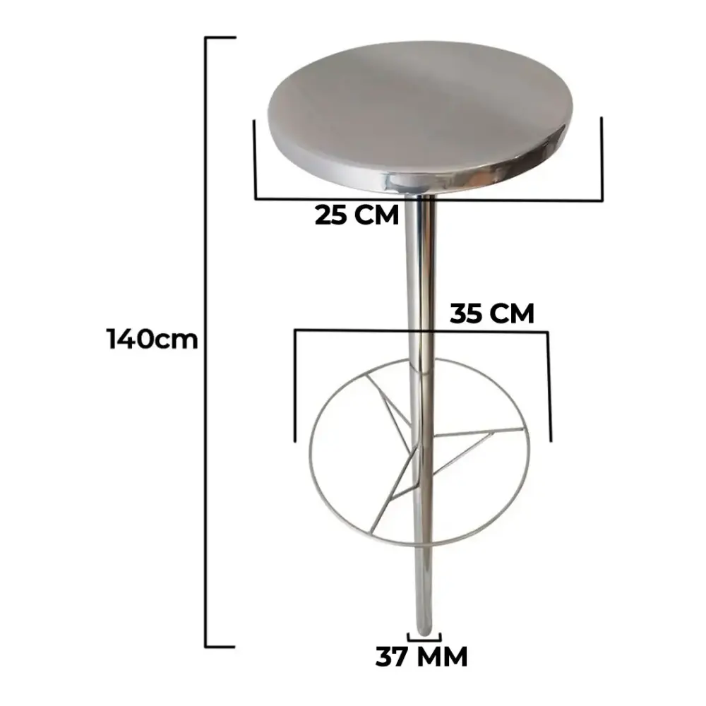 Banco Inox para Piscina Bar Molhado 25 CM x 140 CM EVALD — fotografia 6