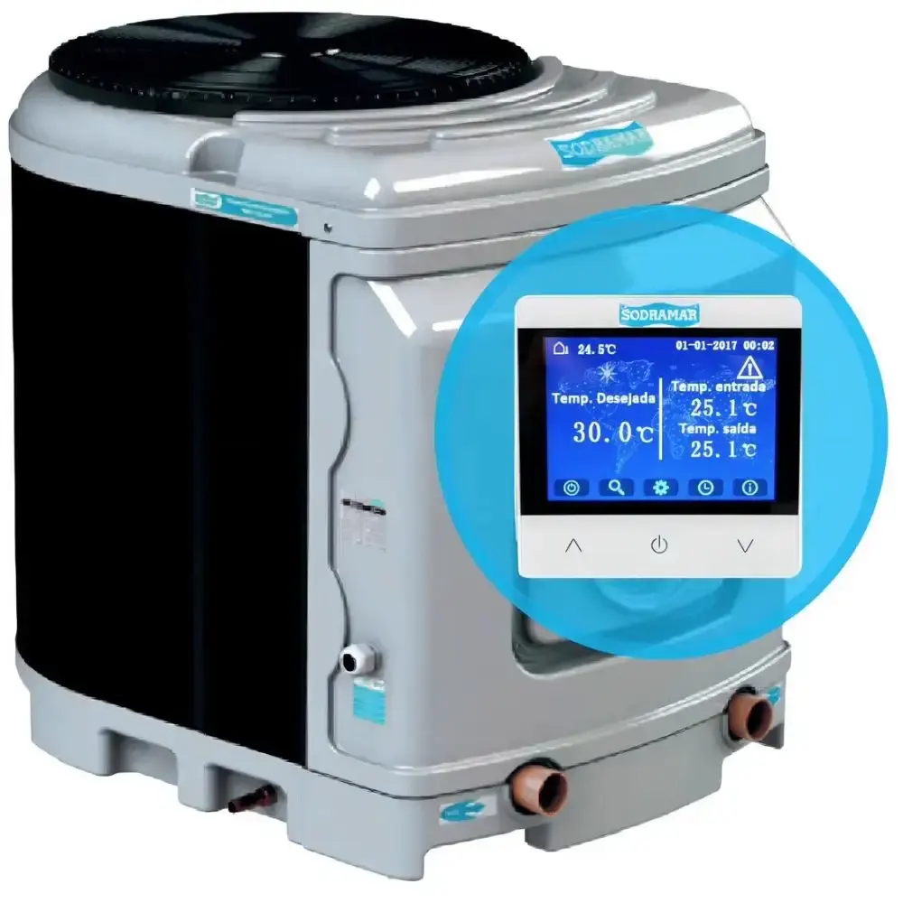 Trocador de calor para piscina 53000L YESSD-60 220V trifásico com comando digital Sodramar — fotografia 4