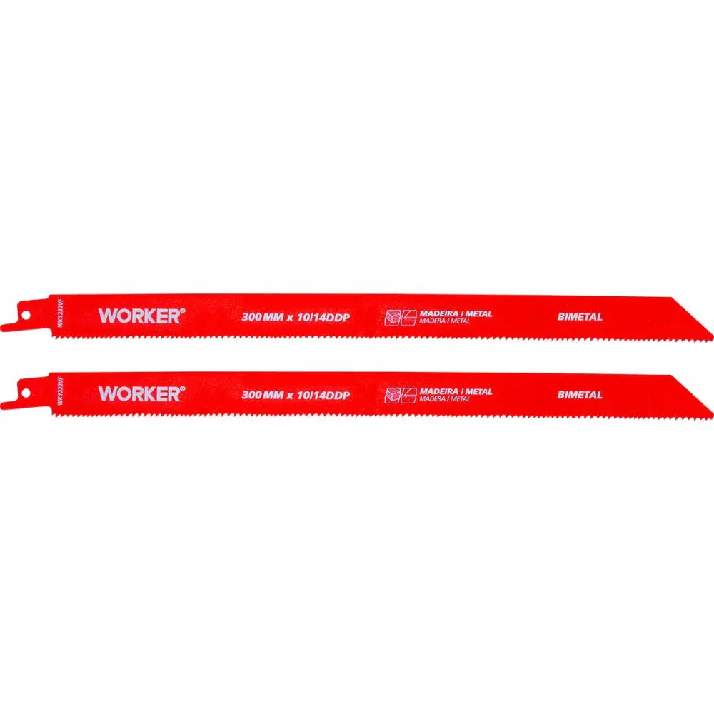 Lâmina para serra sabre bimetálica 1/2” 300MM 10/14 dentes Worker