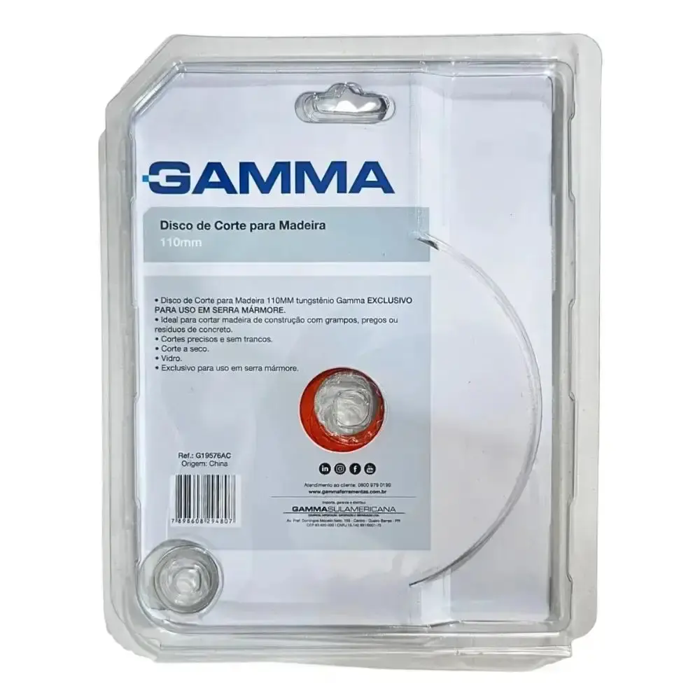 Disco de corte 110 MM em tungstênio para madeira com 10 unidades Gamma — fotografia 6