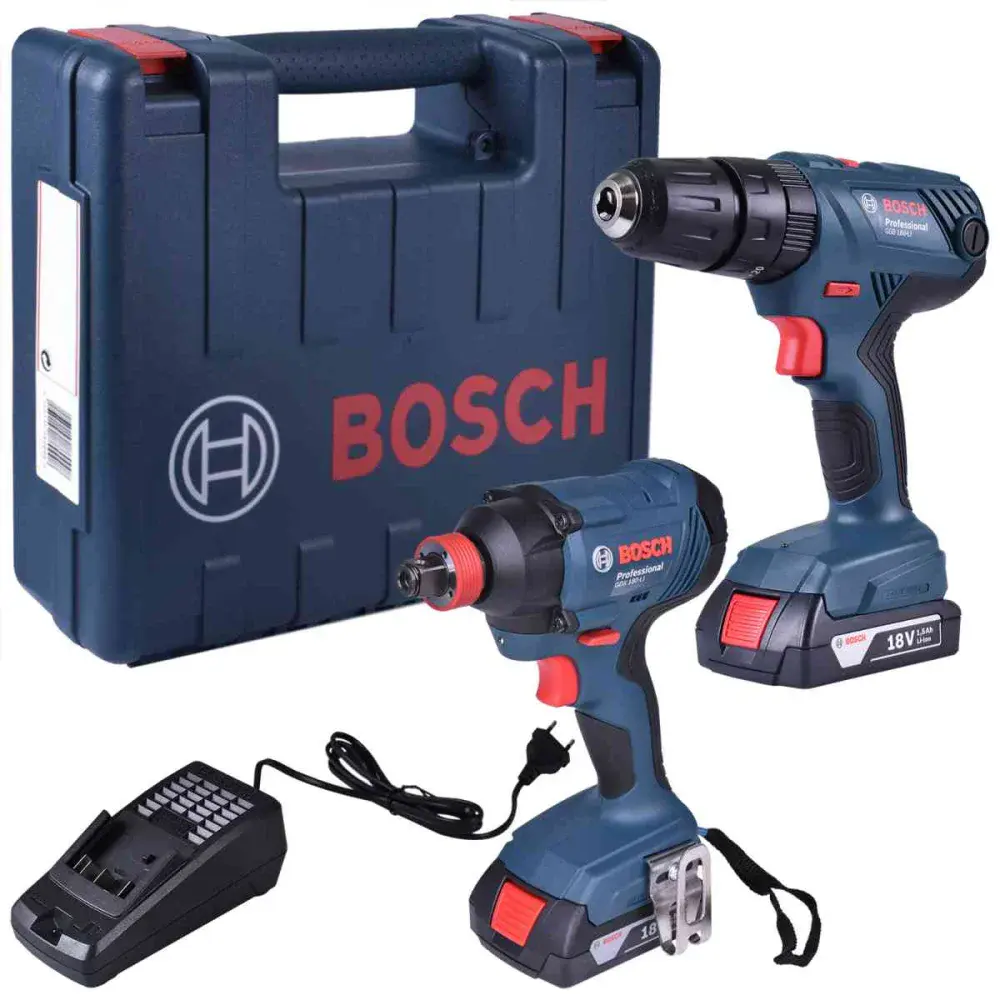Conjunto chave de impacto GDX180L + parafusadeira/furadeira GSB180LI Bosch