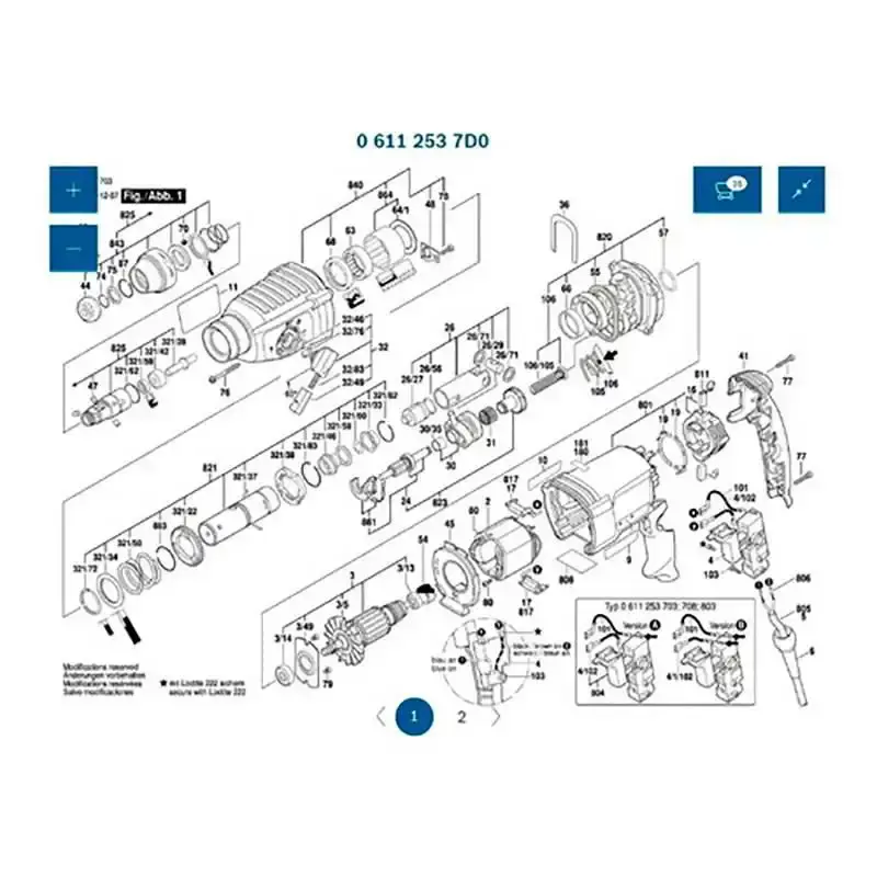 Eixo de aço com engrenagem para martelete GBH 2-26 DRE 1617000579 Bosch — fotografia 4