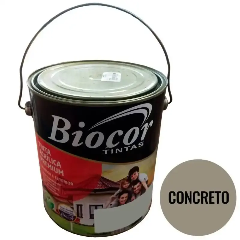 Tinta acrílica premium parede e piso concreto lata 3.6L biocor — fotografia de referência