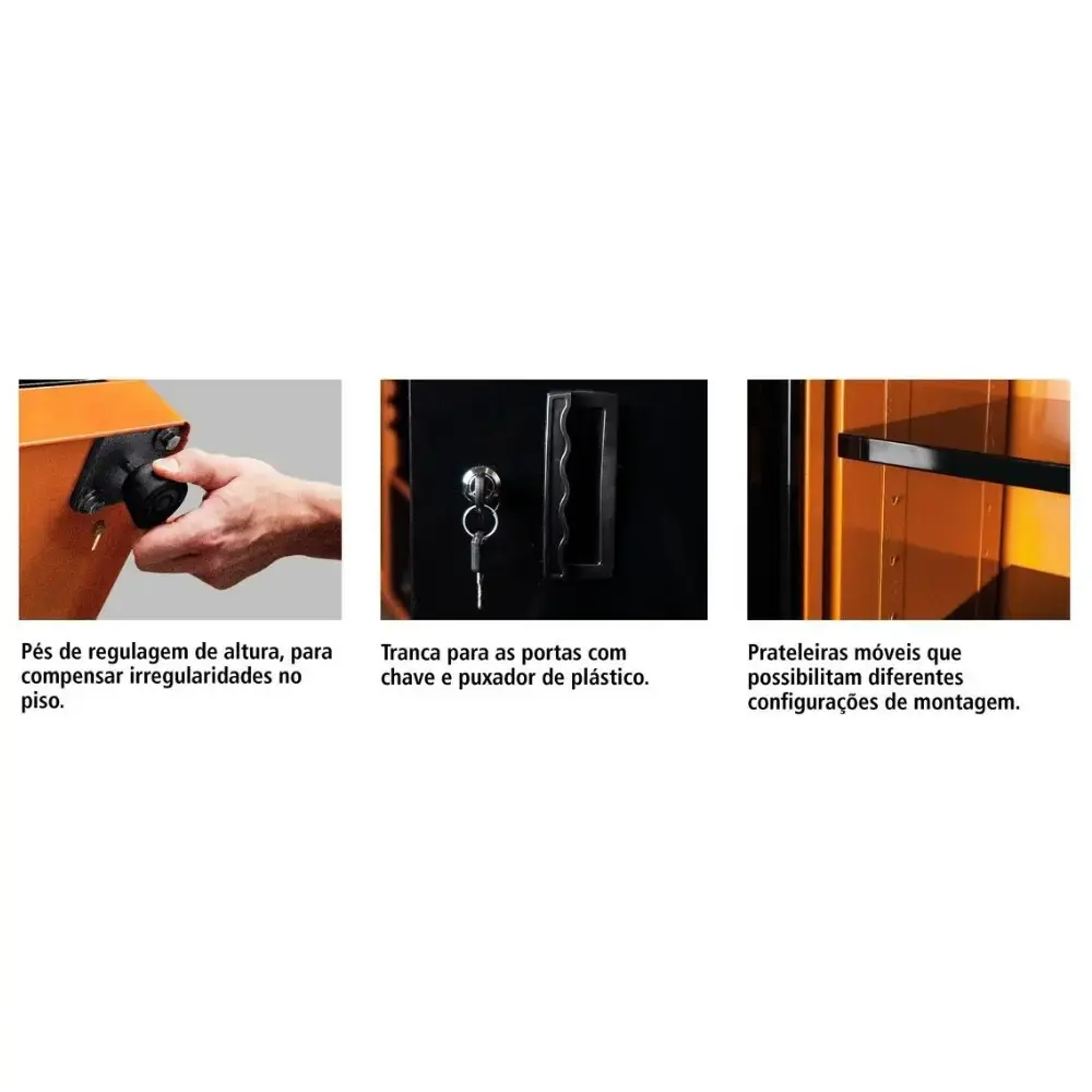 Armário para Ferramentas 183 x 102 x 55 CM 2 Portas com Visores TRAMONTINA — fotografia 6