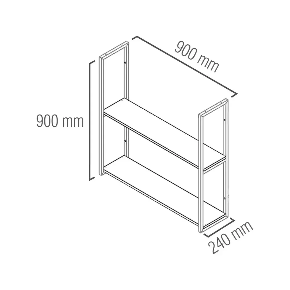 Prateleira industrial parede/teto com 2 prateleiras 90 x 20 cm avelã Brasforma — fotografia 6
